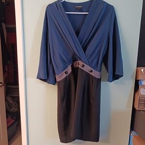 Blue/Black Laila Azhar Silk Cocktail Dress | Size 6